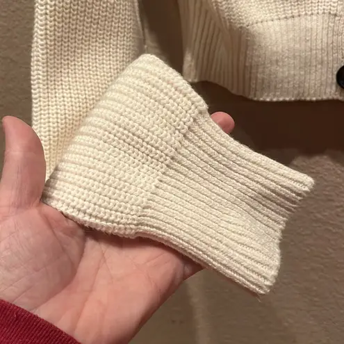 Ardene Women’s Chunky Knit Cream 3 button Cardigan Size Small