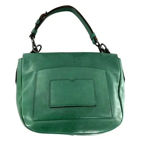 Reed Krakoff Green Leather Front Flat Shoulder Bag Handbag Career