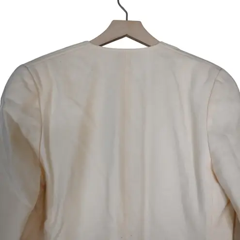 Pendleton Womens 12 100% Virgin Wool Fully Lined Cream Blazer