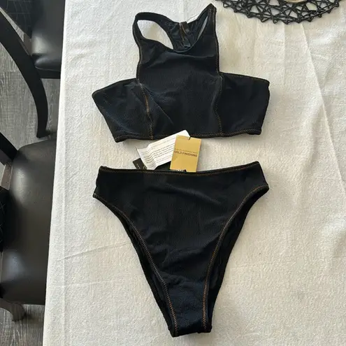 Vix Julia Bralette Bikini Top and Bottom, Size Large, Brand New, $238 Blue