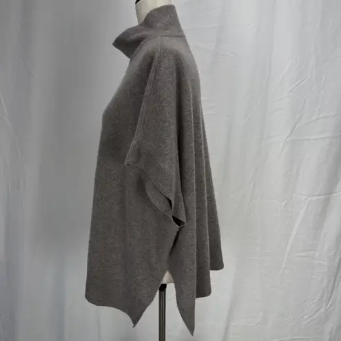 Kinross Cashmere Easy Popover Sweater One Size Dolman Sleeve Mock Neck Taupe Brown