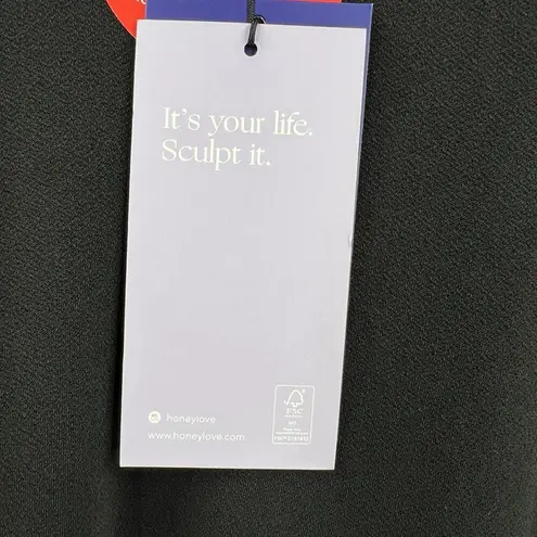 HoneyLove InnerPower Sleeveless Midi Shapewear Ruched Dress Black Size XL NWT