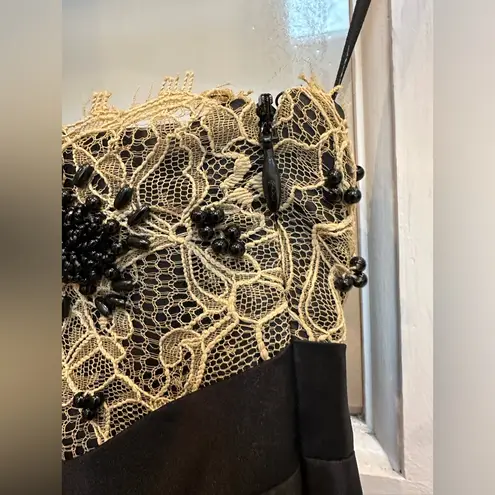 Betsey Johnson Vintage  Evening Silk Whimsical Fairy Lace Satin Dress Size 6 S