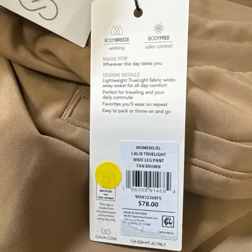 NWTs CALIA Truelight Wide Leg Pant Size XL Tan