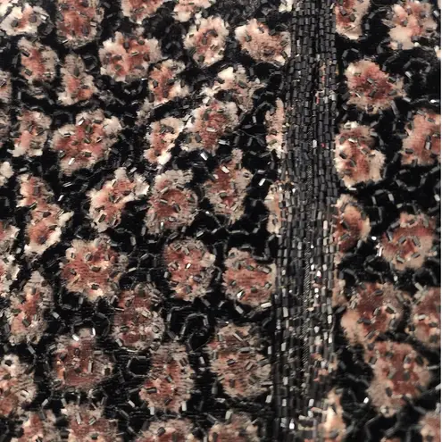 Papell Boutique Evening Black Floral Velvet Sequin Jacket Women’s Size L Size L