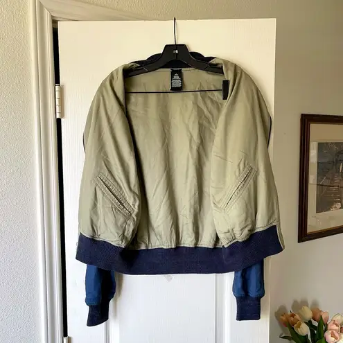 RRL Reversible Bomber Jacket Eagle Embroidery Twill Western Indigo Tan 4 EUC Blue Size undefined
