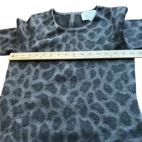 3.1 Phillip Lim Women's Gray Animal Print Sweater Dress Size M 100% merino wool
