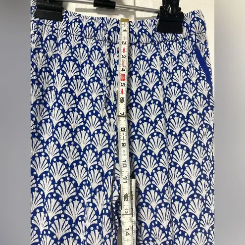 Boden Crinkle trouser blue and white with drawstring waist size 4