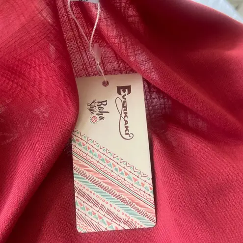 Everkaki, Buttoned Down Dress, Woman, Size L, Color‎ Red, Casual Red Size L