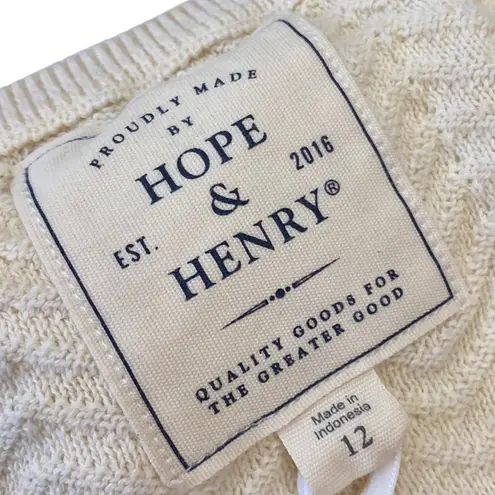 Hope & Henry Women's Long Balloon Sleeve Scoop Neck Sweater Dress Size 12 NEW