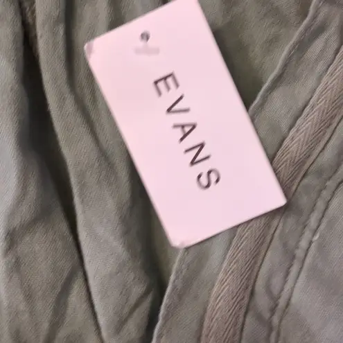 Evans Sage Viscose Linen Blend Trouser Pants Size 24 Green