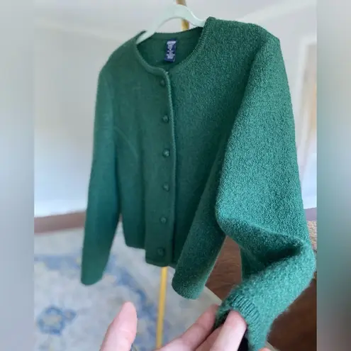 Lands' End 100% Wool  Cardigan Blazer Scandi Structured Dark Academia Winter Fall