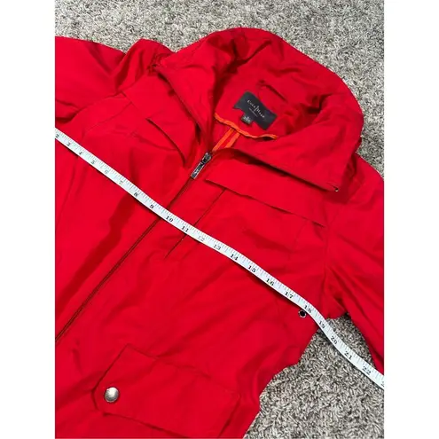 Cole Haan  Women’s S Hooded Packable Water Resistant Raincoat Jacket Red Travel