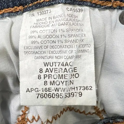 Aura Riders by Lee Womens Jeans 8 Average Mid Rise Straight Leg Embellished