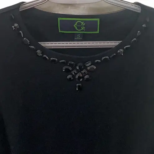 C Wonder rhinestone embellished peplum top sz S