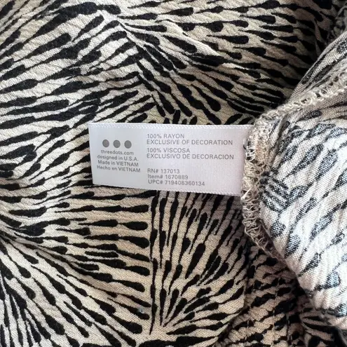 Three Dots Black & Beige Patterned High Waisted Pull On Shorts thumbnail 9