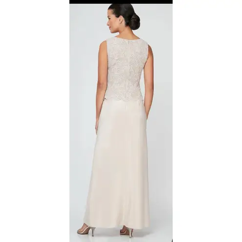 Alex Evenings Glitter Lace & Satin Jacket Dress with Open Jacket Size 8 Wedding