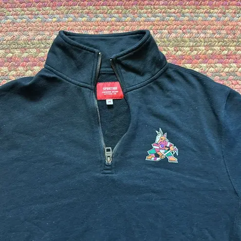SPORTIQE BLACK QUARTER ZIP PHX AZ COYOTES PULLOVER SWEATER Size M