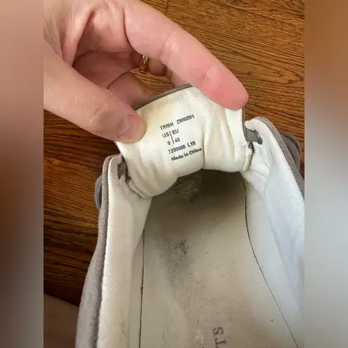 All Saints Women’s Trish Taupe Suede Platform Sneakers Size 9