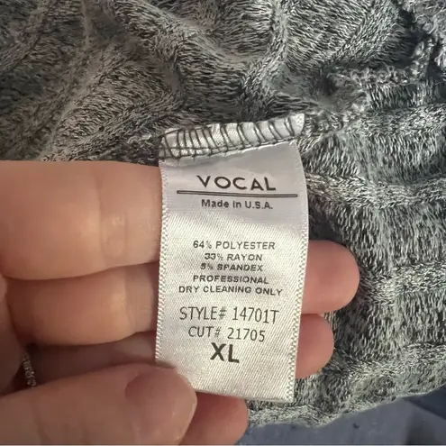 Vocal Gray Sleeveless Beaded Embroidered Tank Top Size XL