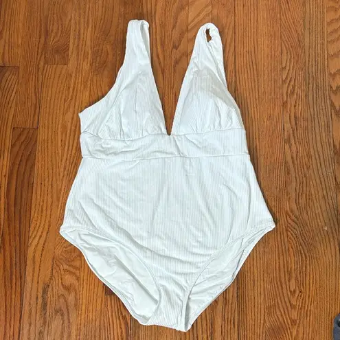 ANDIE The Mykonos One Piece Ribbed Swimsuit White size L NWT