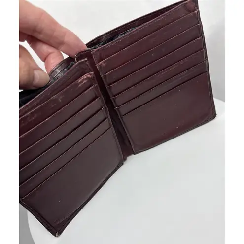 Vtg 1980s Leather Wallet Men Billfold 12 Credit Card Slots Cash Divider *read Brown
