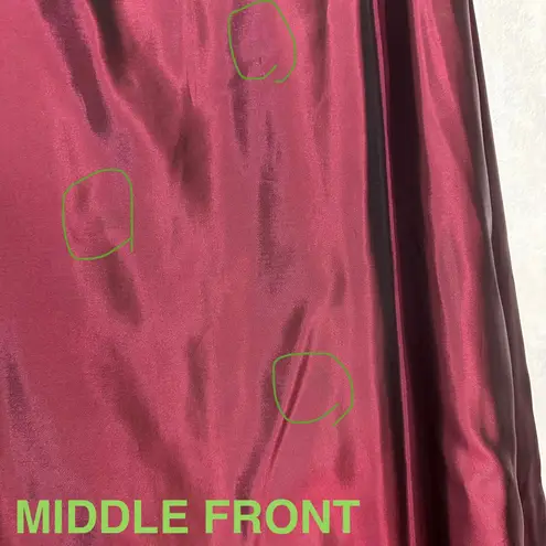 VTG JR Nites Caliendo Medium Satin Maxi Skirt Maroon Deep Red Romantic Goth Sexy