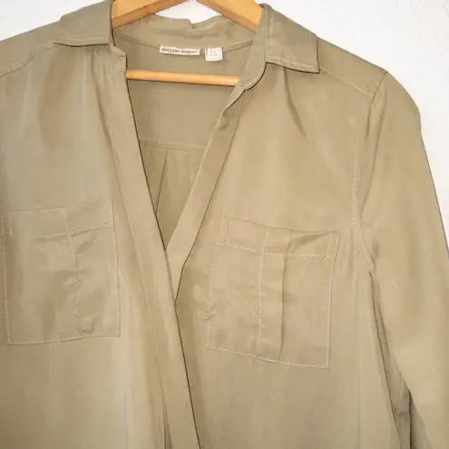 Holding Horses x Anthropologie Green Celina Utility Wrap Blouse Size 2