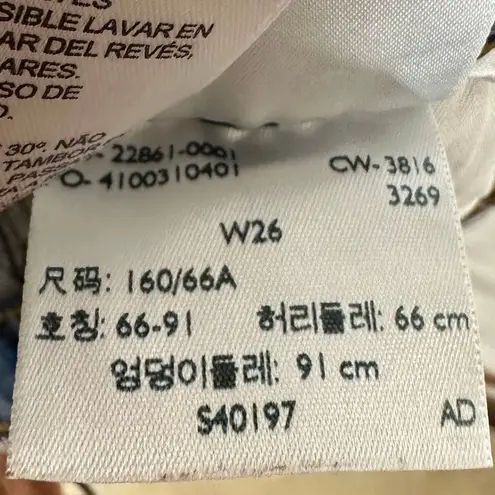 Levi's  Jeans 26 White Oak Cone DEnim Medium Wash Raw Hem Button Pink Dyed Skinny