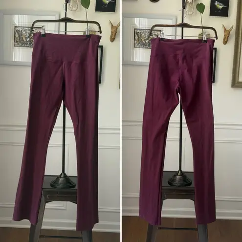 Yummie Shapewear Susie Flare Leggings 360° Sculpt Cotton Burgundy $50 L Red Size L
