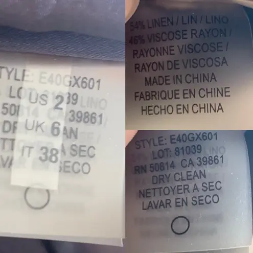 Elie Tahari navy blue linen sheath dress with ruffles