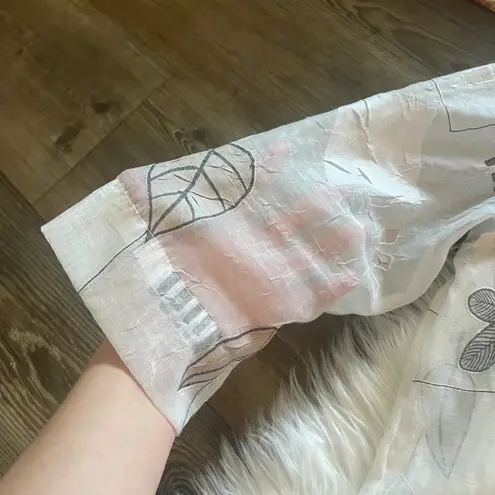 draper's & damon's Draper’s & Damon’s Sheer Leaf Print Button Down Shirt