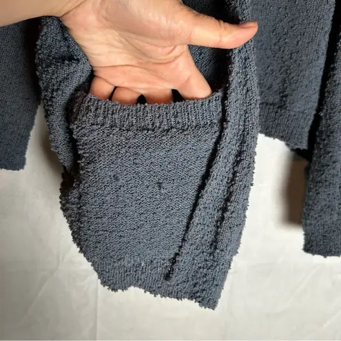 Evereve Navy Izzie Cardigan Nubby Open Front Long Sleeve Sweater Size Small