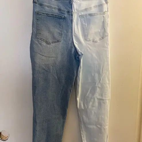 RSQ  Womens Two Tone Multi Panel Crop Cropped Jeans 32x27 Waist 32” Size 30