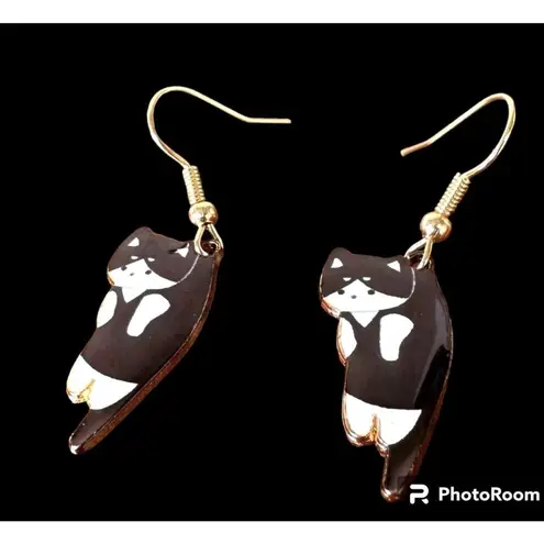 Cat Earrings New Black White Kitty Lover Dangle Hooks Christmas Birthday…