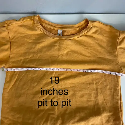 by Anthropologie Cropped Bubble Sweatshirt Yellow Size XS