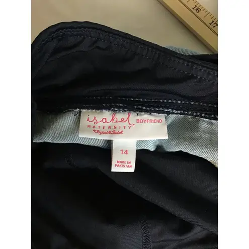 Isabel Maternity Women Jeans Sz 14 Blue Med. Wash Over the Belly Boyfriend NWOT