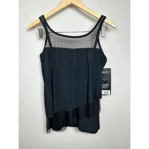 MiracleSuit Black Illusionists Mirage Tankini Swim Top And Bottom US Size 10 NEW
