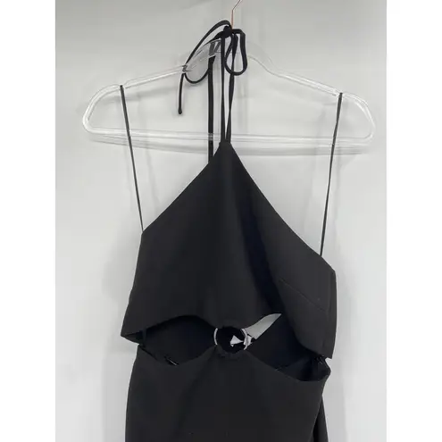 Likely Crissy Gown Black Cut-Out Halter Maxi Size 4 NWT