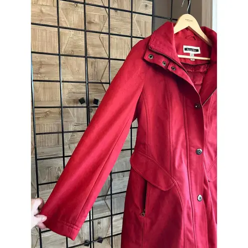 Kristen Black Jacket Small Red Trench Coat Pockets Cozycore