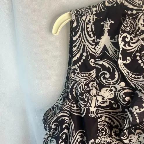 Covington Black and White Sleeveless Tank Top Blouse Abstract Geo Size XL