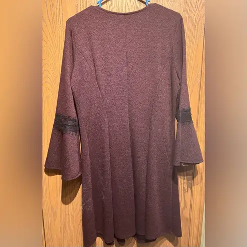 Elle Marooon Bell Sleeve Sweater Dress