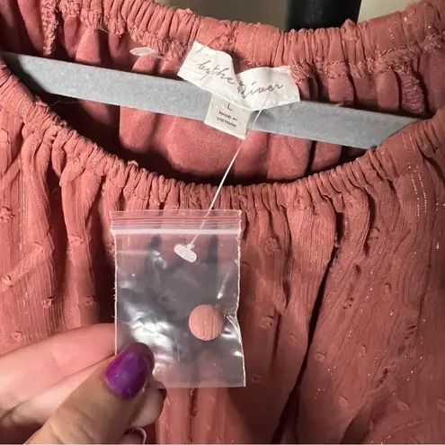 By The River Blush Pink Puff Sleeve Blouse Large