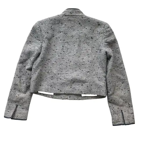 Magaschoni Tweed Blazer Jacket Navy Blue White Size 0 XS Italy Vintage formal