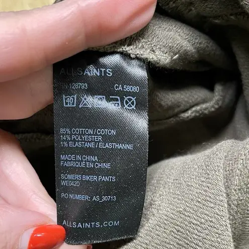 ALLSAINTS NWT All Saints Biker Moto Zipper Accents Ankles Cropped Skinny Jeans Size 28