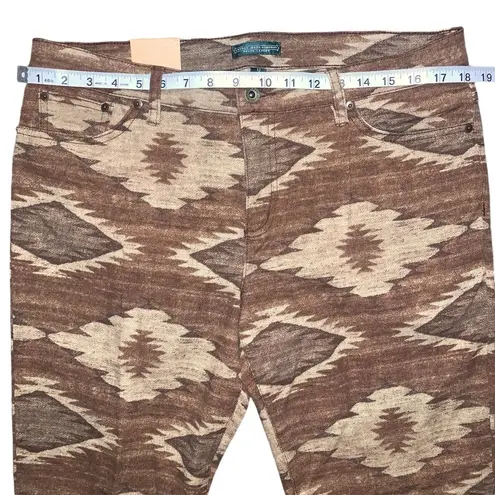 Lauren Ralph Lauren Jeans Brown Southwest Print Aztec Pants Women’s Size 12 NWT