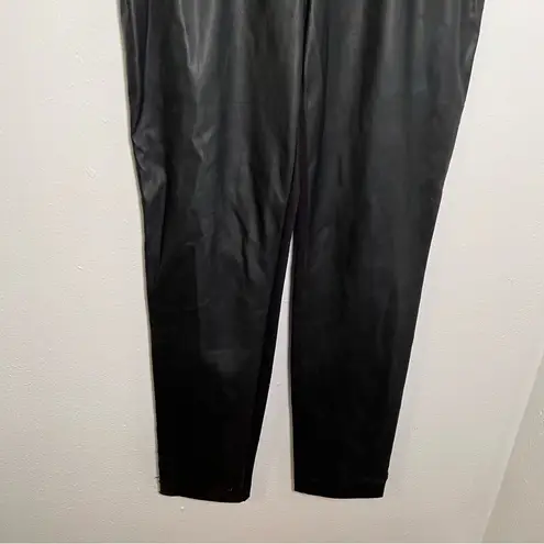 Ellen Tracy Faux Leather Mixed Media Leggings Black