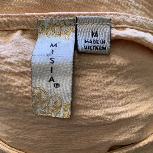 Misa Los Angeles Womens Size Medium Orange Knot Front Blouse Top