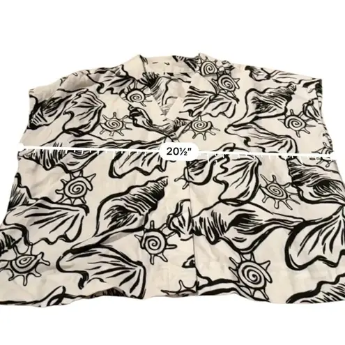 Madewell  100% Linen Boxy Cap-Sleeve Shirt in Lighthouse‎ Print Sz S NEW