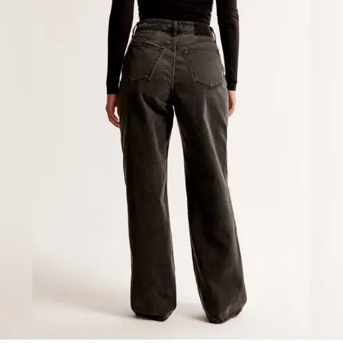 Abercrombie & Fitch Abercrombie Washed Black Curve Love The Loose High Rise Jeans